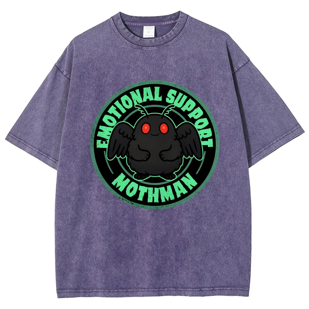 Emotional Support Mothman Vintage Distressed T-shirt