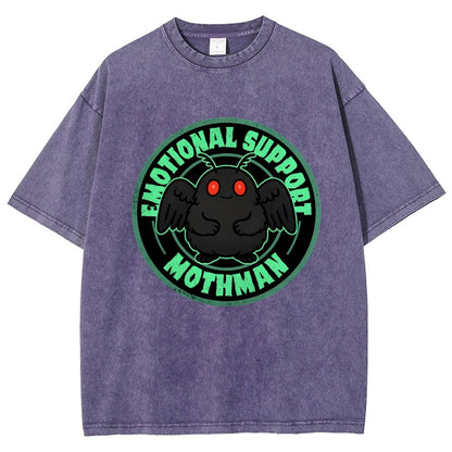 Emotional Support Mothman Vintage Distressed T-shirt