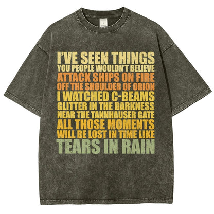 Tears In Rain Vintage Distressed T-shirt