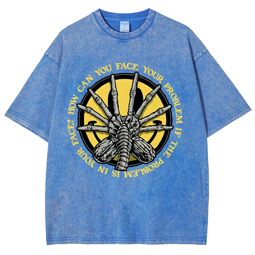 Face Problem Vintage Distressed T-shirt