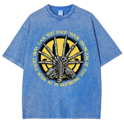 Face Problem Vintage Distressed T-shirt