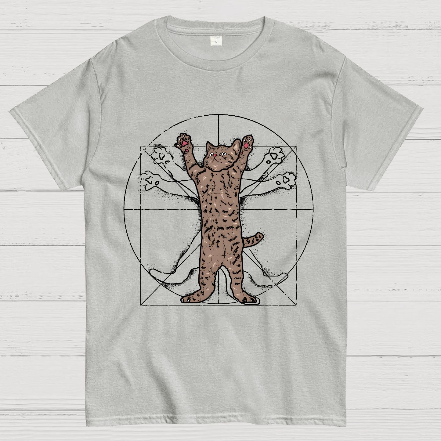 Vitruvian Cat Geek T-Shirt