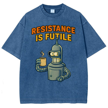 Funny Robot Coffee Design – Opposing Is Hopeless Vintage Distressed T-shirt