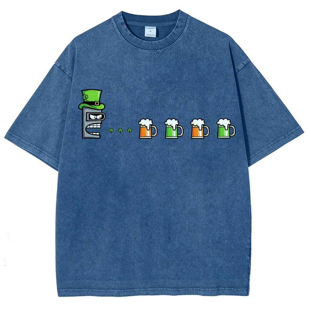 St. Patty’s Robot Vintage Distressed T-shirt