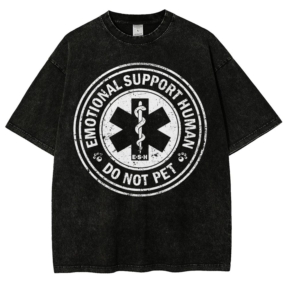 Emotional Support Human Vintage Distressed T-shirt