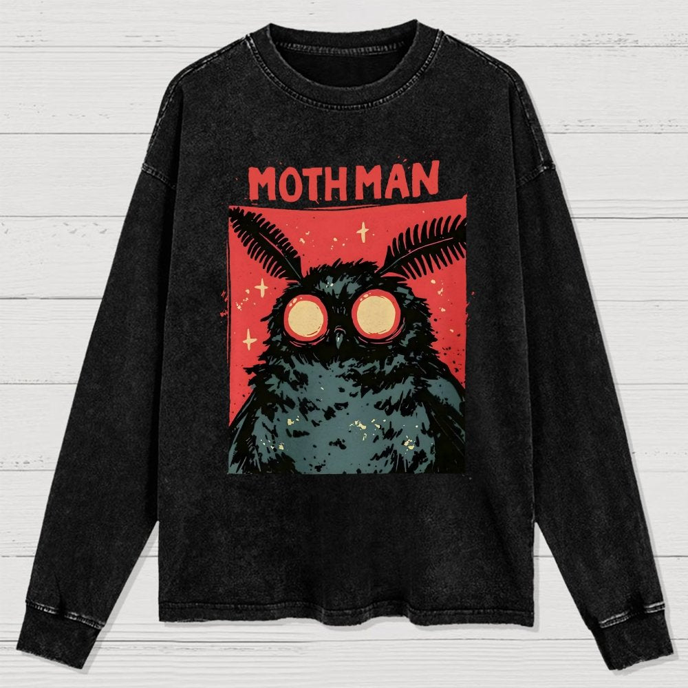 Cryptid Mothman Washed Long Sleeve Tee
