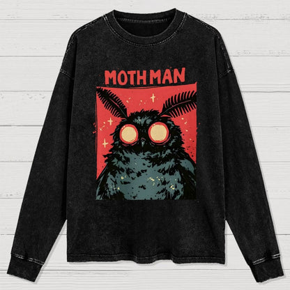 Cryptid Mothman Washed Long Sleeve Tee