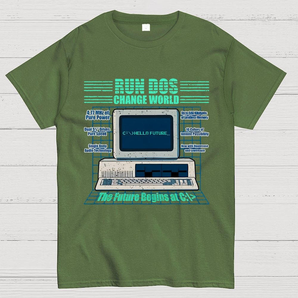 Run DOS, Change World Geek T-Shirt