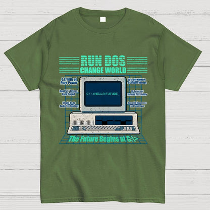 Run DOS, Change World Geek T-Shirt