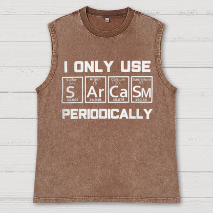 Sarcasm Periodic Table Element Shirt Weird Science Joke Vintage Distressed Washed Tank