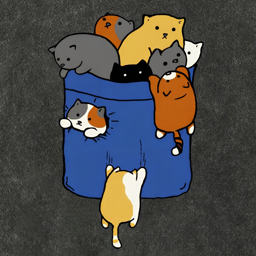 Pocket Cat Funny Vintage Distressed T-shirt