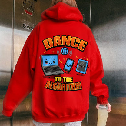 Dance To The Algorithm Funny Printed Back Unisex Cotton Hoodie