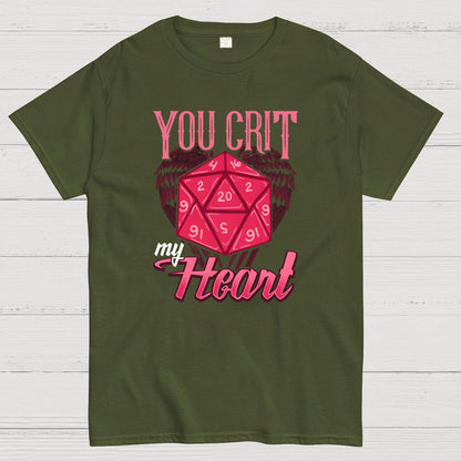 You Crit My Heart Fun Board Game Valentine's Day Nerd T-Shirt