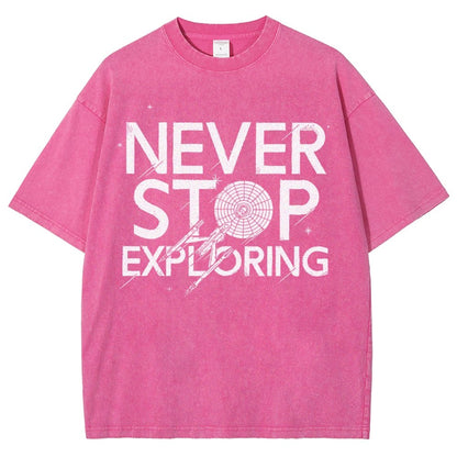 Never Stop Exploring Vintage Distressed T-shirt