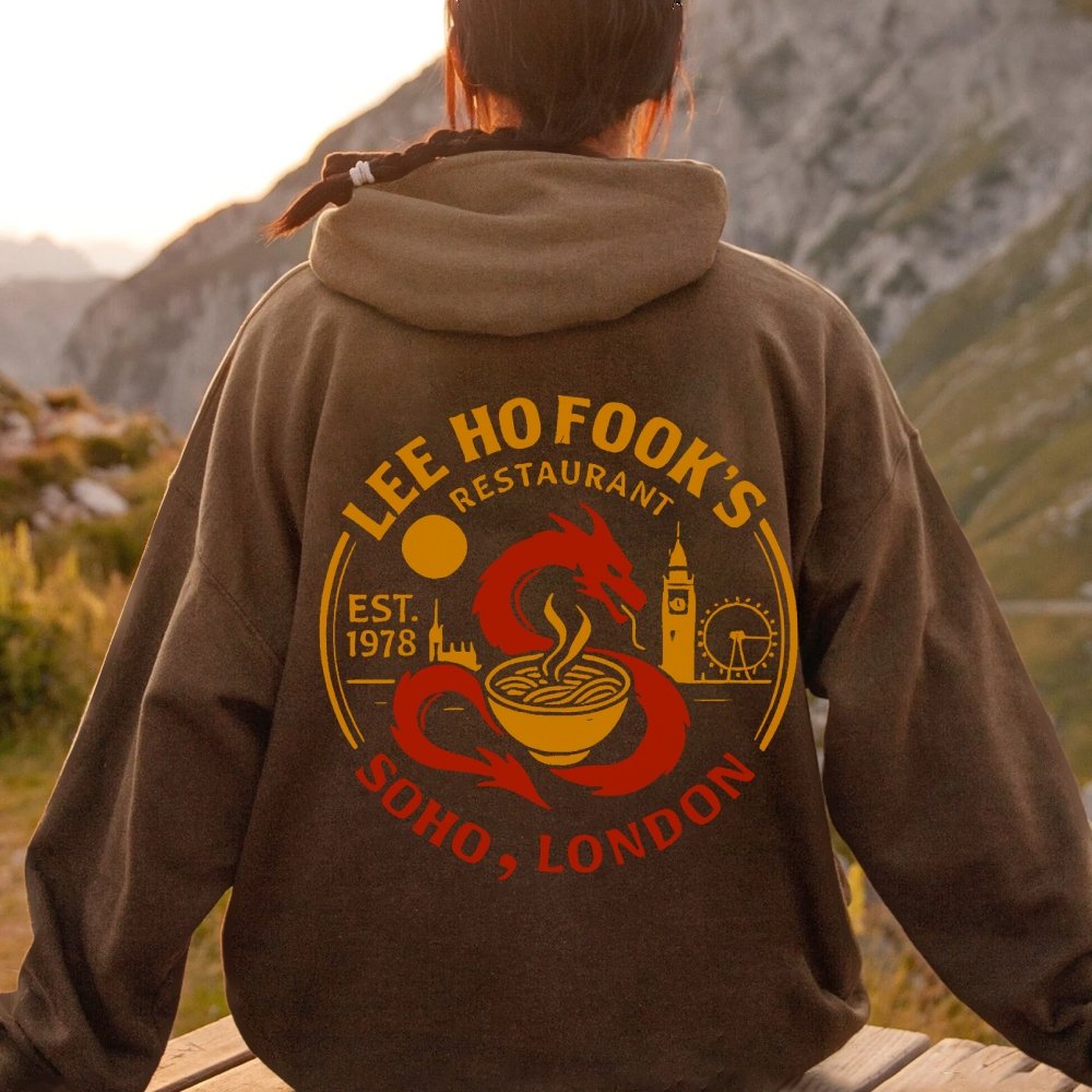 Lee Ho Fooks Printed Back Cotton Hoodie