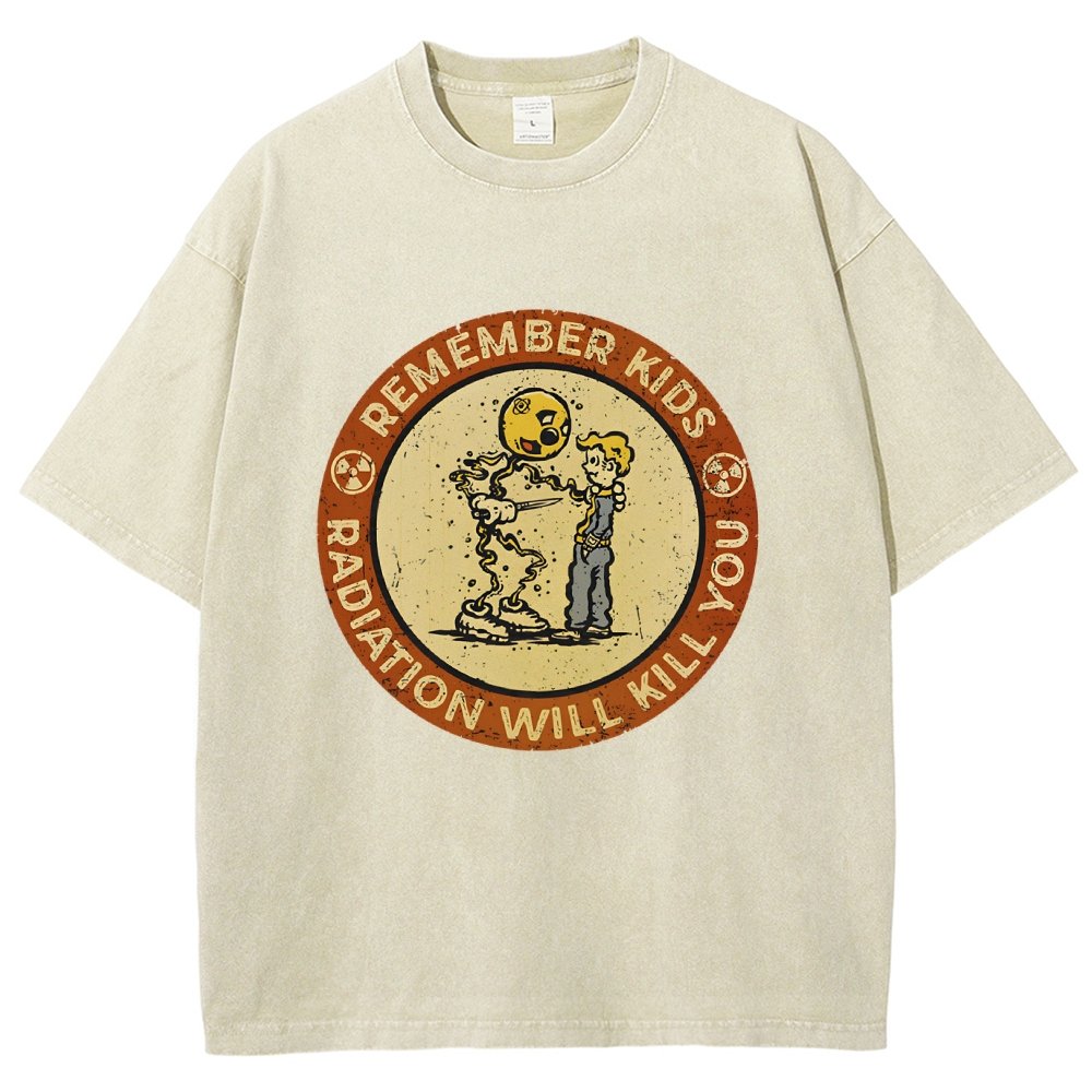 Vintage Radiation Warning Vintage Distressed T-shirt