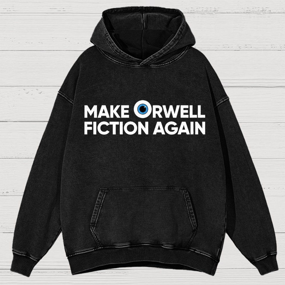 Make Orwell Fiction Again Vintage Distressed Hoodie