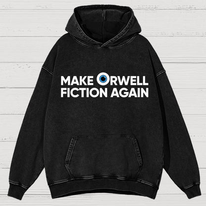 Make Orwell Fiction Again Vintage Distressed Hoodie