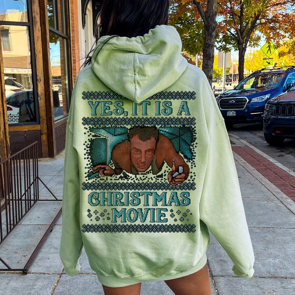 Gen-X Christmas Movie Printed Back Unisex Cotton Hoodie