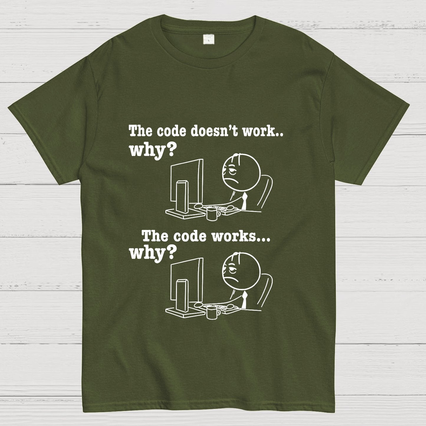 Programmer The Code Doesn't Work Why The Code Works Why Funny T-Shirt