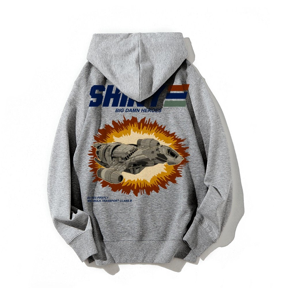 Shiny Heroes Printed Back Cotton Hoodie