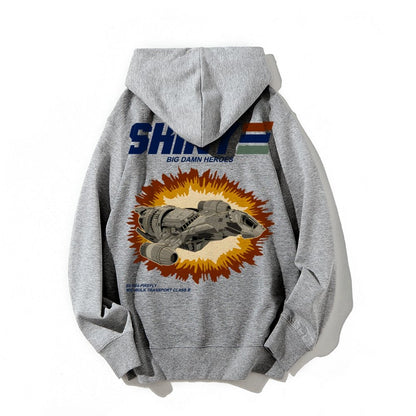 Shiny Heroes Printed Back Cotton Hoodie