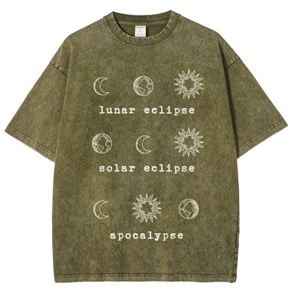 Lunar Eclipse Solar Eclipse Apocalypse Vintage Distressed T-shirt