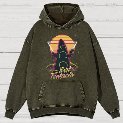 Retro Evil Tentacle Nerdy Vintage Distressed Hoodie