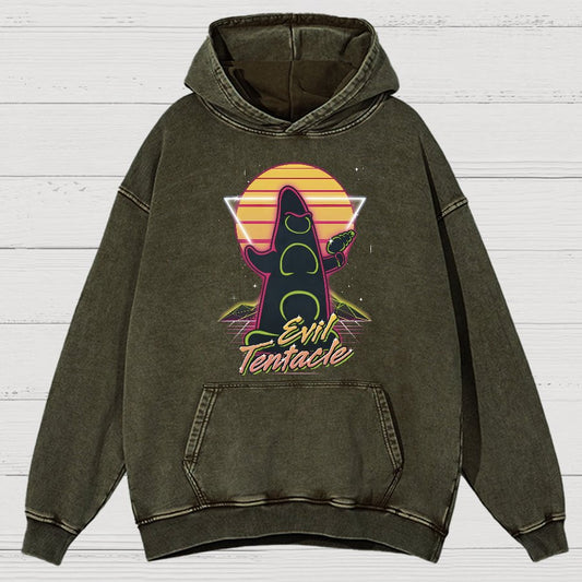 Retro Evil Tentacle Nerdy Vintage Distressed Hoodie