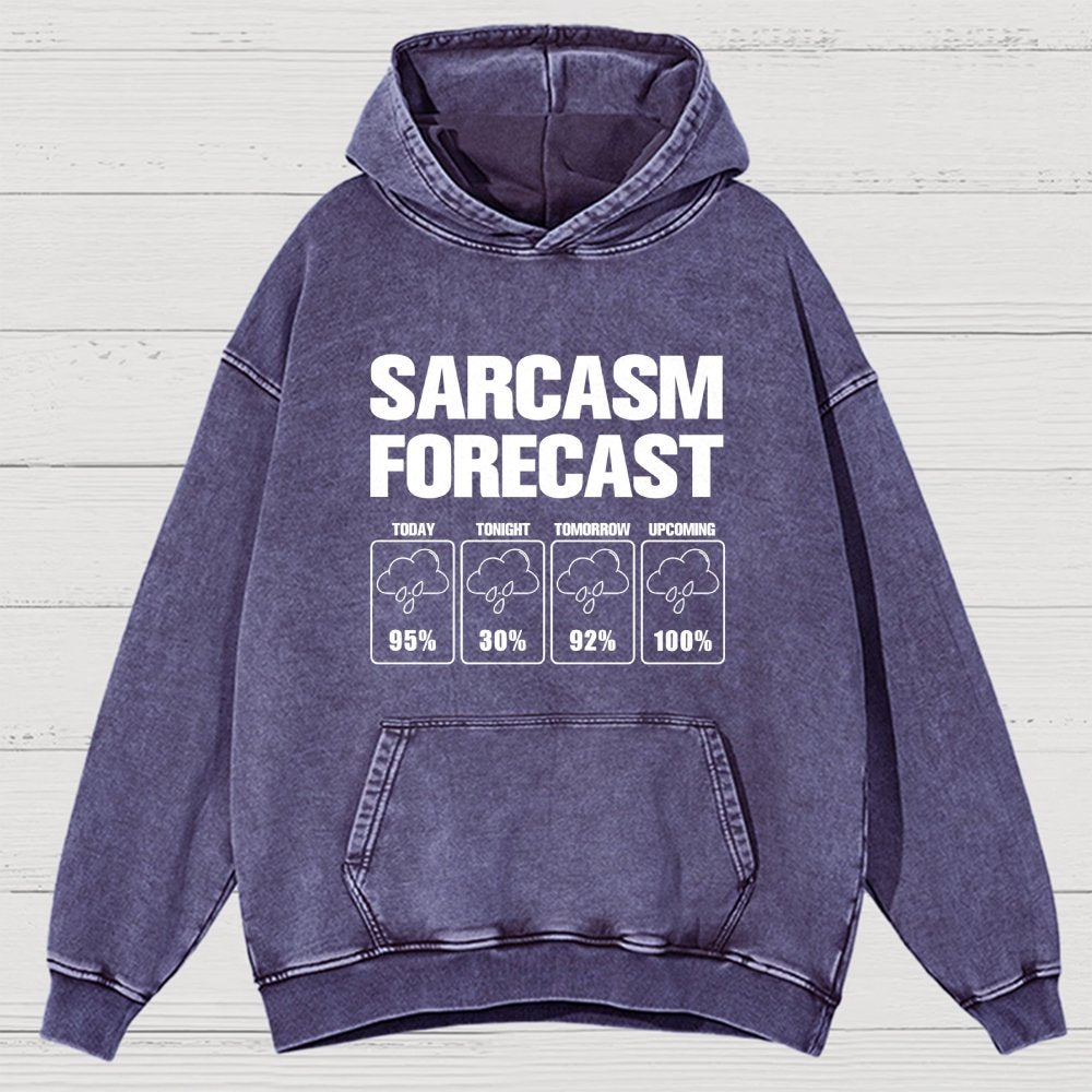 Sarcasm Forecast Vintage Distressed Hoodie