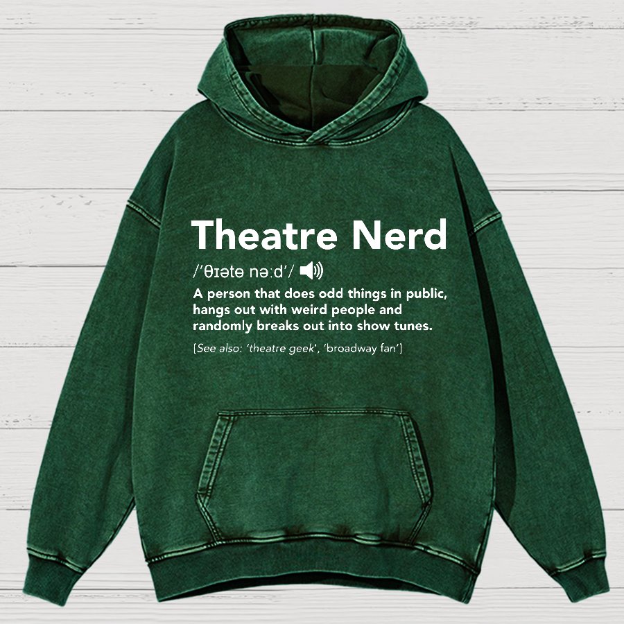 Funny Theatre Nerd Vintage Distressed Hoodie