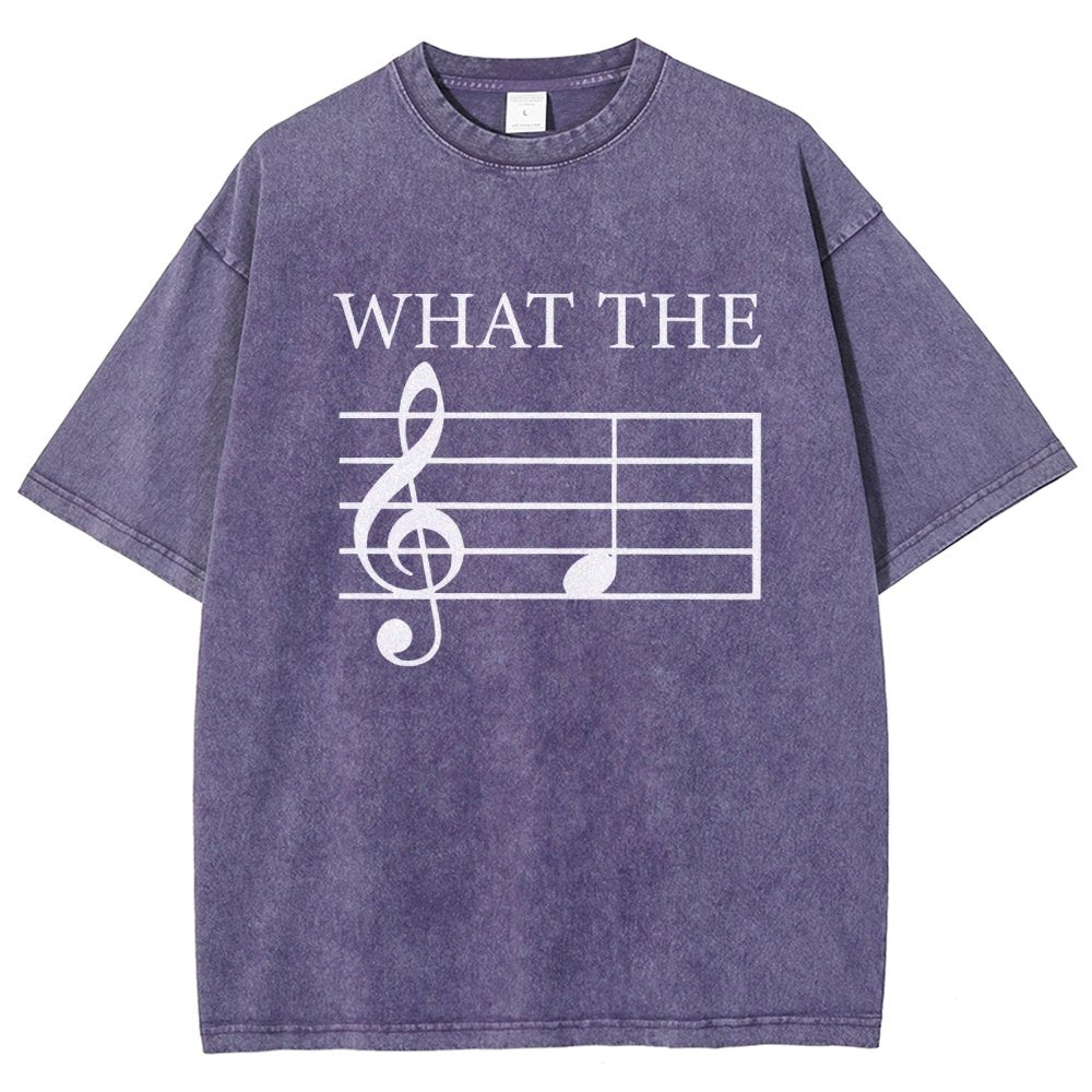 What The F Musical Note Vintage Distressed T-shirt
