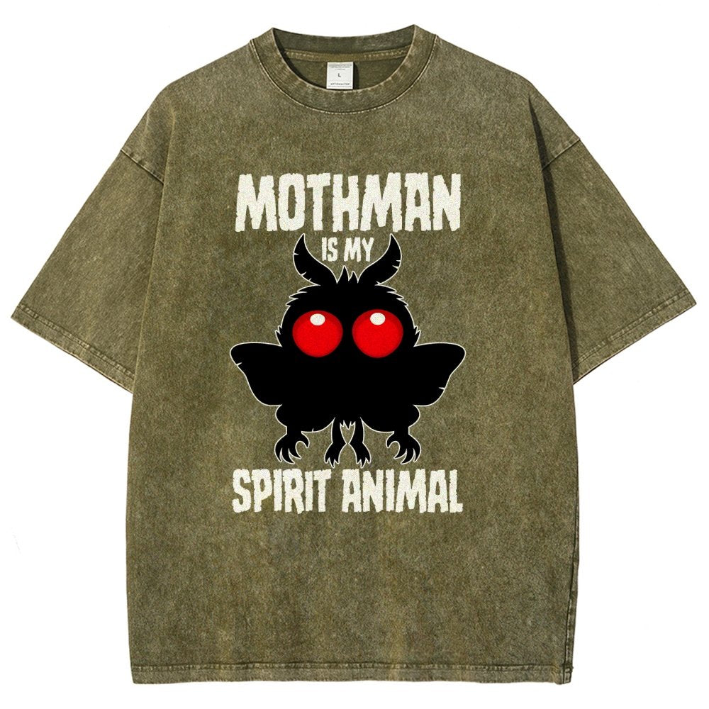 Mothman Is My Spirit Animal Dark Vintage Distressed T-shirt