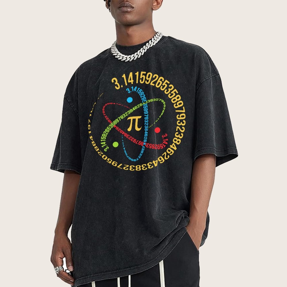 Atom Pi Math Science Vintage Distressed T-shirt