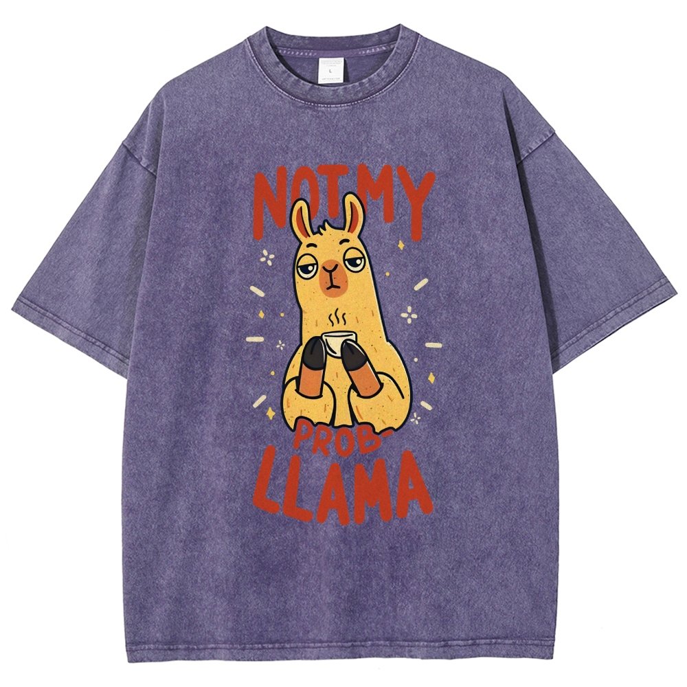 Not My Prob-Llama Vintage Distressed T-shirt