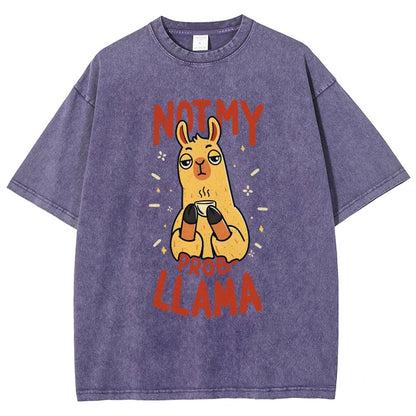 Not My Prob-Llama Vintage Distressed T-shirt