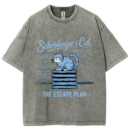 Schrödinger's Cat Of The Escape Plan Science Vintage Distressed T-shirt