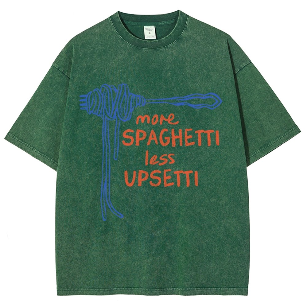More Spaghetti Less Upsetti  Vintage Distressed T-shirt