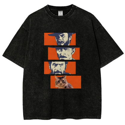 Buono Brutto Cattivo And Cat Vintage Distressed T-shirt