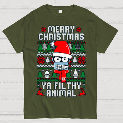 Merry Christmas Ya Filthy Animal Geek T-Shirt
