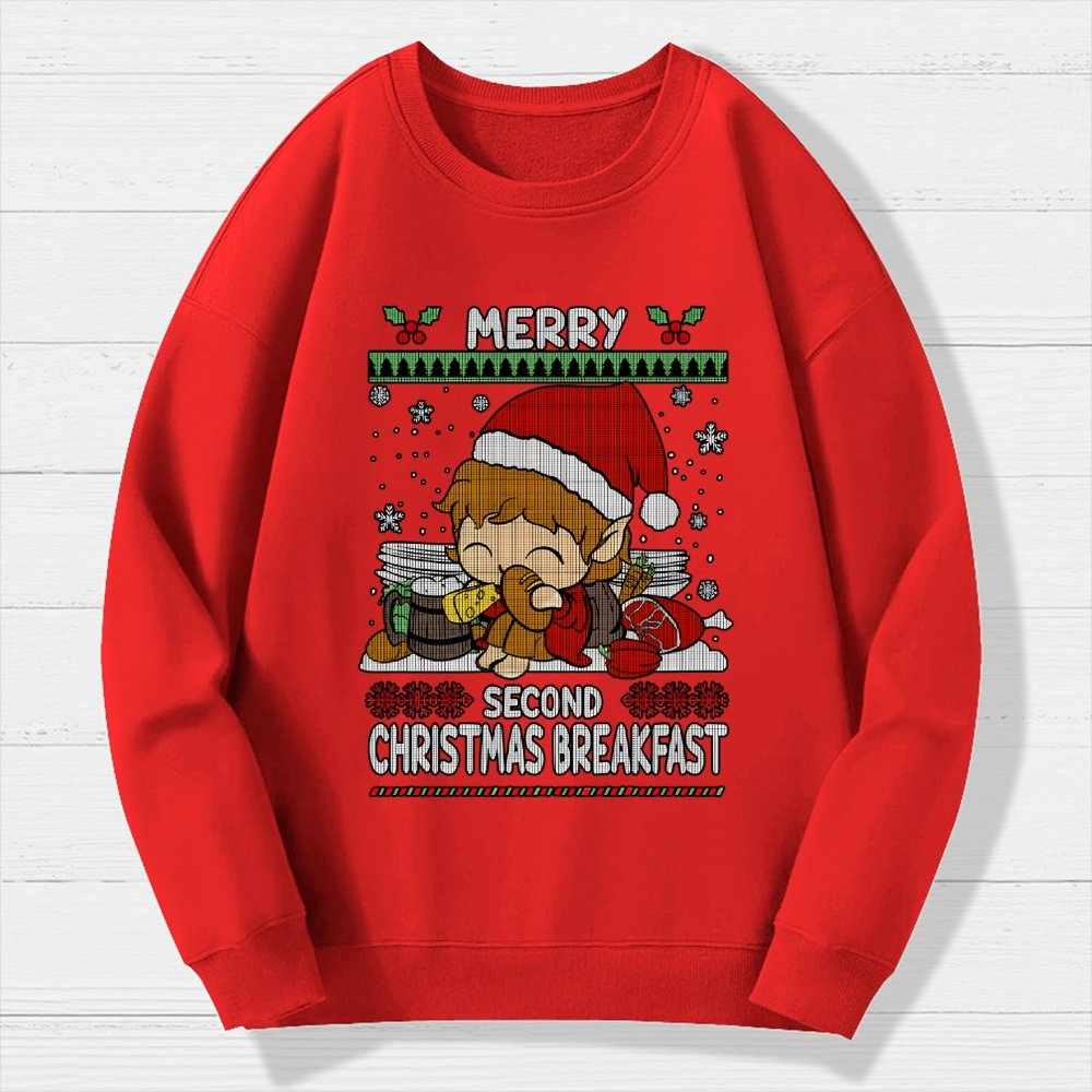 Extra breakfast Christmas Geek Cotton Sweatshirt