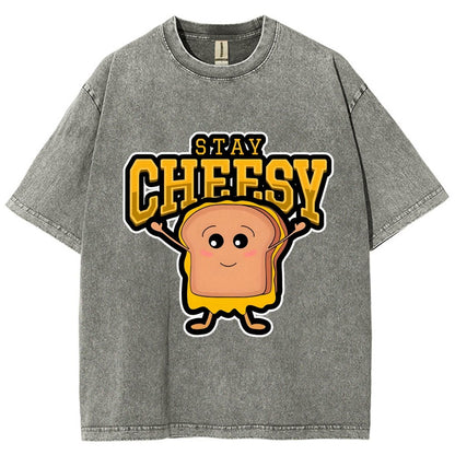 Sandwich Stay Cheesy Vintage Distressed T-shirt