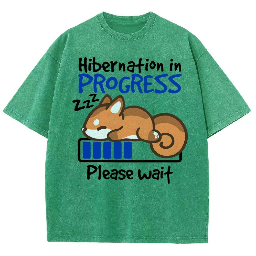 Hibernation In Progress Vintage Distressed T-shirt