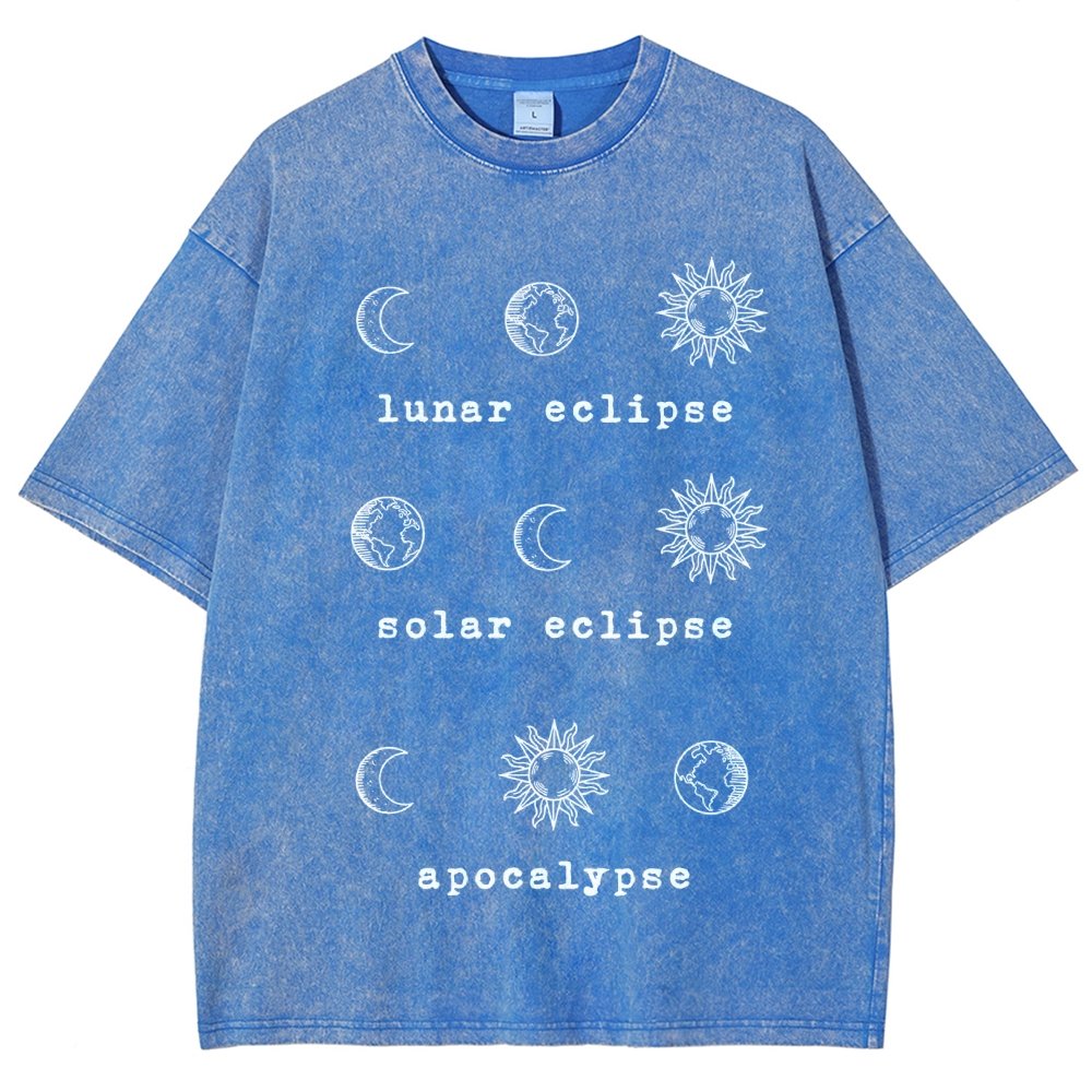 Lunar Eclipse Solar Eclipse Apocalypse Vintage Distressed T-shirt