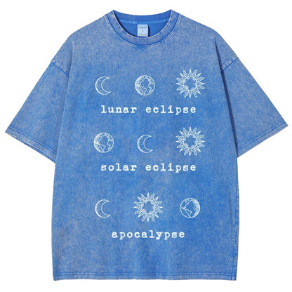 Lunar Eclipse Solar Eclipse Apocalypse Vintage Distressed T-shirt