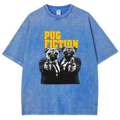 Pug Fiction Vintage Distressed T-shirt