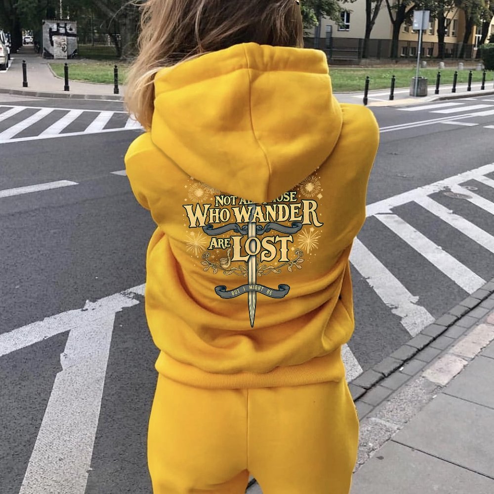 I Might Be Lost Printed Back Unisex Cotton Hoodie