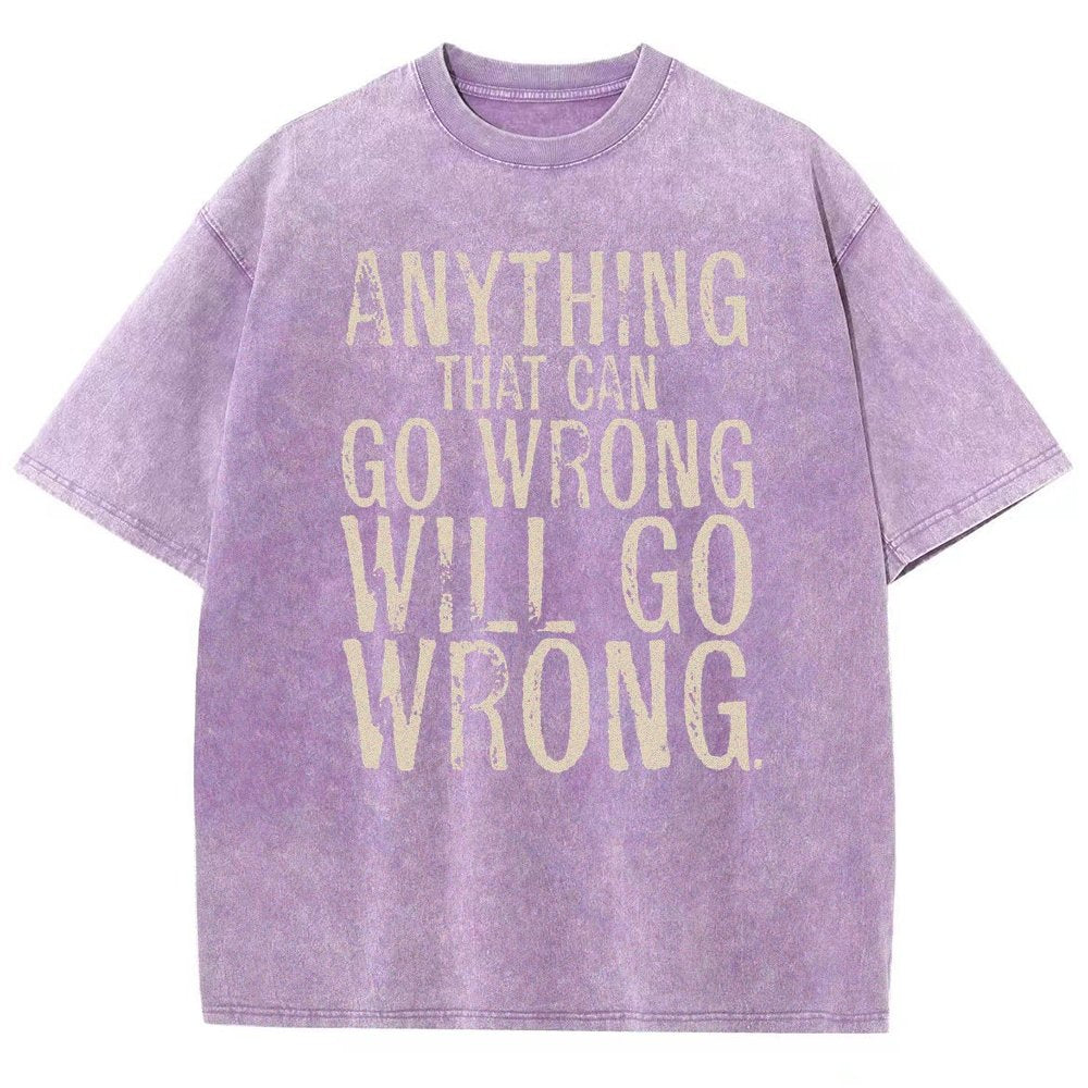 Anyting That Can Go Wrong Will Go Wrong Science Murphy's Law Print Vintage Distressed T-shirt