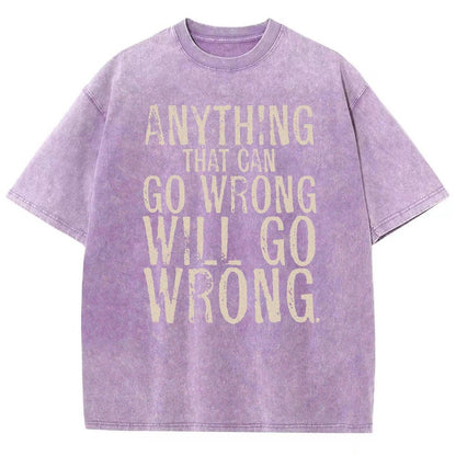 Anyting That Can Go Wrong Will Go Wrong Science Murphy's Law Print Vintage Distressed T-shirt