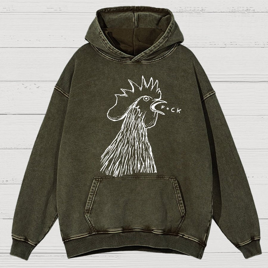 Chicken  F*ck Vintage Distressed Hoodie